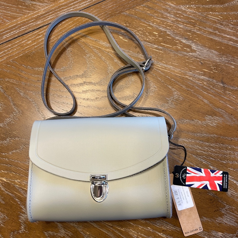 Cambridge Satchel Company Stone Crossbody Push Lock NEW NWT Purse Leather